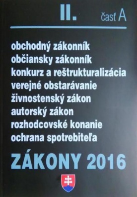 Zákony 2016 - II. časť A