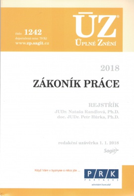 ÚZ č.1242 Zákoník práce 2018, rejstřík