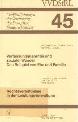 Veröffentlichungen der Vereinigung der Deutschen Staatsrechtslehrer. Band 45