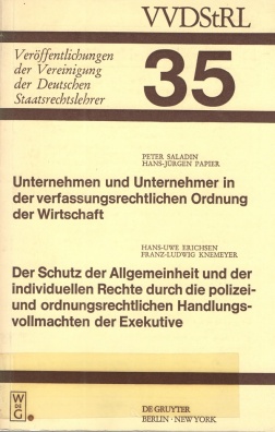 Veröffentlichungen der Vereinigung der Deutschen Staatsrechtslehrer. Band 35