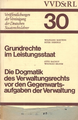 Veröffentlichungen der Vereinigung der Deutschen Staatsrechtslehrer. Band 30