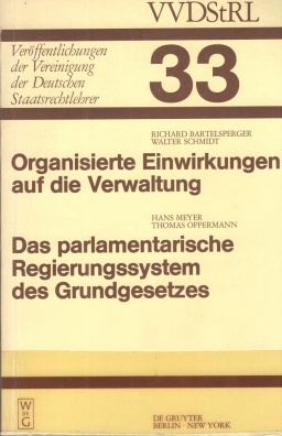 Veröffentlichungen der Vereinigung der Deutschen Staatsrechtslehrer. Band 33