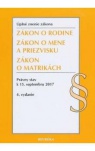 Zákon o rodine, Zákon o mene a priezvisku, Zákon o matrikách. Právny stav k 15. 9. 2017