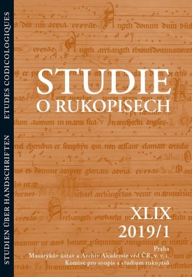 Studie o rukopisech XLIX (2019/1)