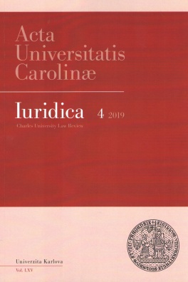 Acta Universitatis Carolinae Iuridica 1/2020