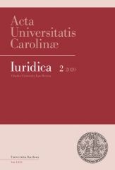Acta Universitatis Carolinae Iuridica 2/2020
