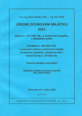 Úřední oceňování majetku 2023 - Číslo novely vyhlášky: 337/2022 Sb