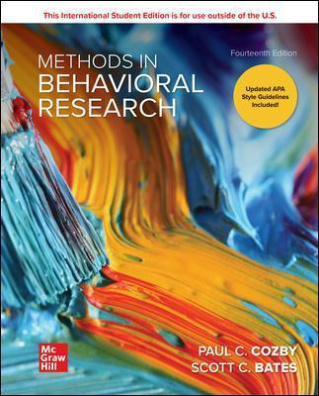 ISE Methods in Behavioral Research 14th edition