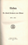Reden von Dr. Ernst Freiherr von Plener 1873 - 1911
