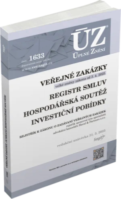 ÚZ č.1633 Veřejné zakázky, Ochrana hospodářské soutěže, Veřejná podpora, Investiční pobídky, Registr