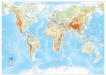Svet – štáty a reliéf, office, nástěnná mapa 1 : 26 000 000