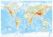 Svet – reliéf a povrch, office, nástěnná mapa, 1:21 000 000