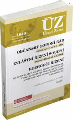ÚZ č.1646 Občanský soudní řád, Zvláštní řízení soudní, Rozhodčí řízení, Soudní poplatky, Mediace