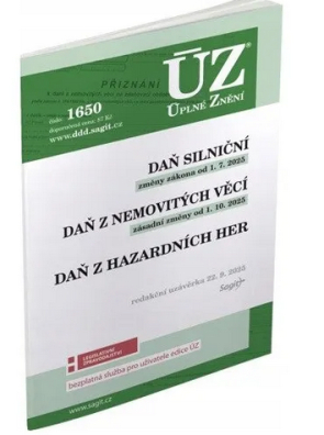 ÚZ č.1650 Daň silniční, Daň z nemovitých věcí, Daň z hazardních her