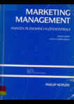Marketing management : analýza, plánování, realizace a kontrola