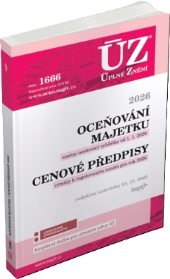ÚZ č.1666 Oceňování majetku, Cenové předpisy, 2026