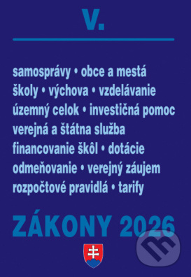 Zákony 2026 V – Štátna a verejná správa, školy a obce