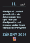 Zákony II/A 2026 Občanský zákoník - Obchodní korporace, Občanský soudní řád, Živnostenský