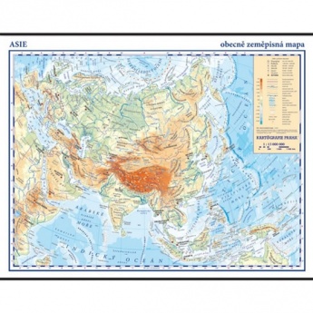 Asie - obecně zeměpisní mapa (rejstřík a tabulky) + nástěnná mapa