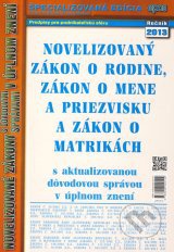 Novelizovaný zákon o rodine, mene a priezvisku a matrikách