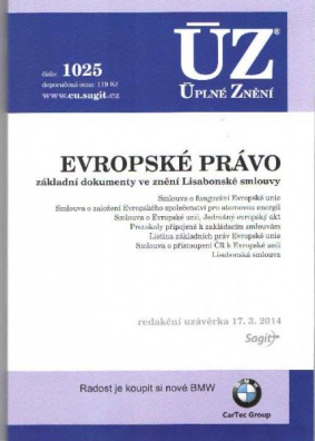 ÚZ č.1025 Evropské právo 2014